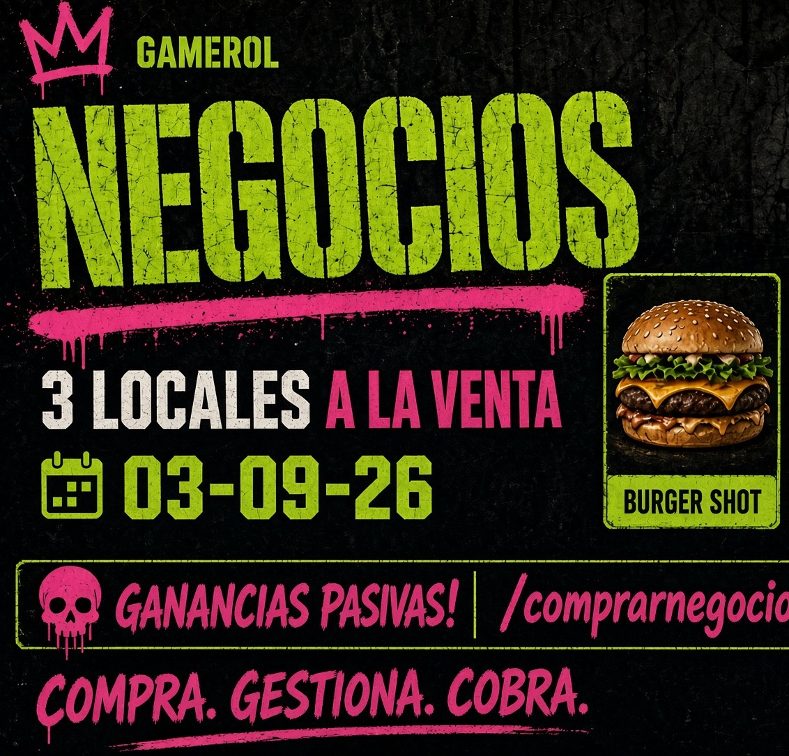 Negocios: 3 locales a la venta, Burger Shot entre ellos, ganancias pasivas