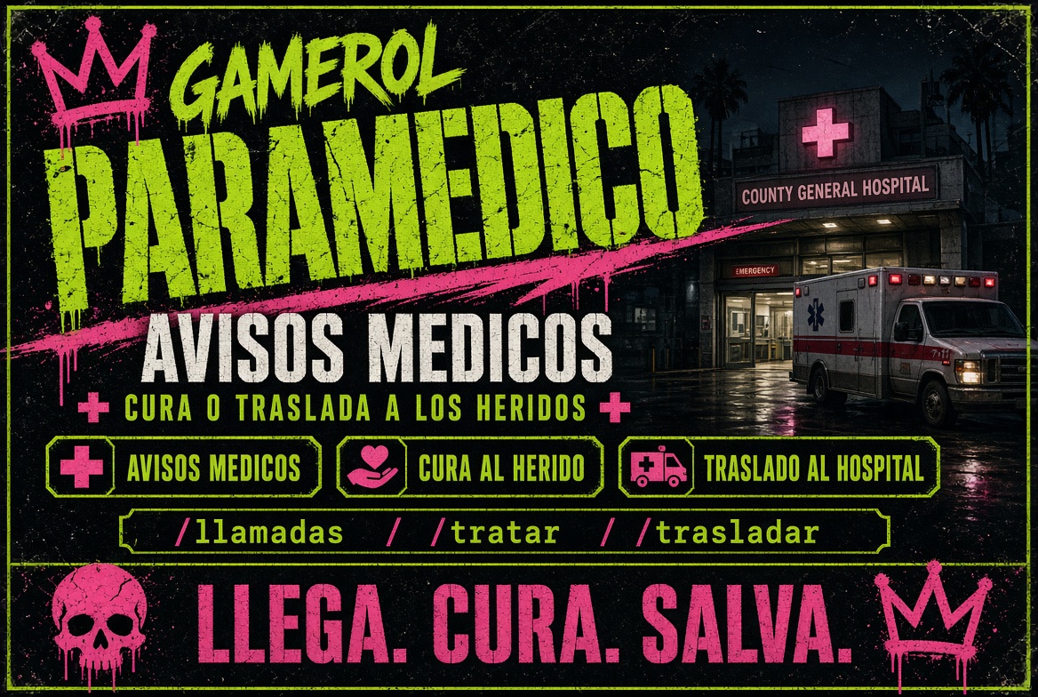 Gamerol Paramédico: avisos médicos, cura o traslada a los heridos